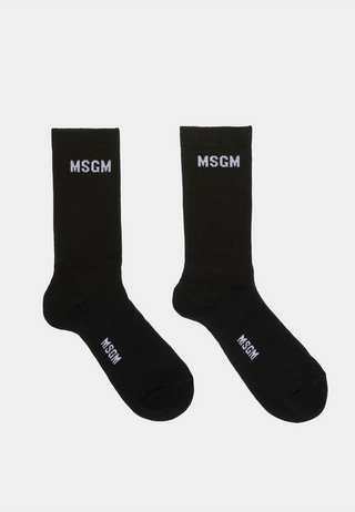 Msgm Stretch Impact Cotton Socks Black